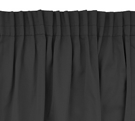 Шторы Стандарт темно-серые на тесьме в спальню и гостиную