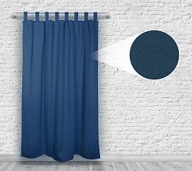 Шторы Премиум темно-синие на петлях без липучек блэкаут