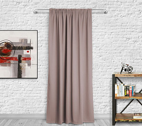 Шторы Премиум персиковые на тесьме блэкаут