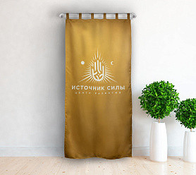 Шторы Премиум с логотипом на петлях без липучек блэкаут