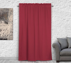 Шторы Премиум красные на кулиске с гребешком блэкаут