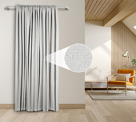 Штора Премиум Рогожка v01 с креплением Шторная тесьма блэкаут