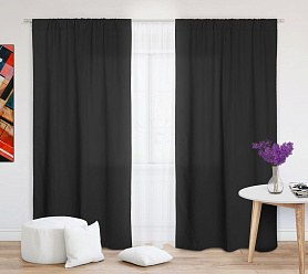 Шторы Эконом черные на кулиске недорогие