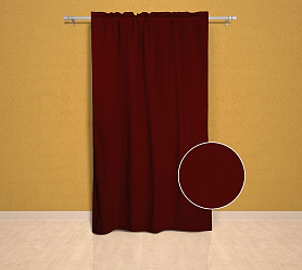 Шторы Эконом бордовые на кулиске с гребешком недорогие