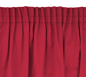 Шторы Стандарт красные на тесьме в спальню и гостиную