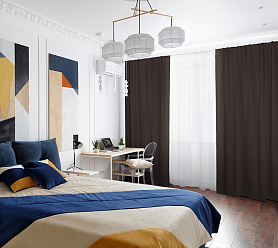 Шторы Премиум коричневые на кулиске блэкаут