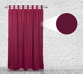 Шторы Премиум рубиновые на петлях на липучках блэкаут