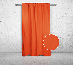 Шторы Стандарт оранжевые на кулиске с гребешком в спальню и гостиную