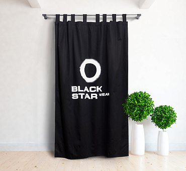 Штора Премиум с логотипом блэкаут