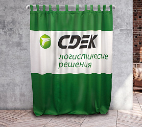 Шторы Премиум с логотипом на петлях без липучек блэкаут