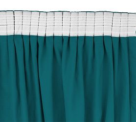 Шторы Стандарт изумрудные на тесьме в спальню и гостиную