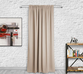 Шторы Премиум кремовые на тесьме блэкаут