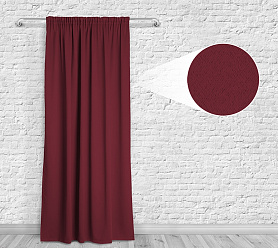 Шторы Премиум рубиновые на тесьме блэкаут