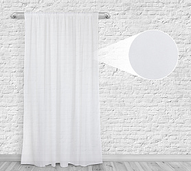 Вуаль однотонная белая на кулиске