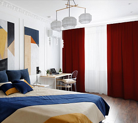 Шторы Эконом бордовые на кулиске недорогие