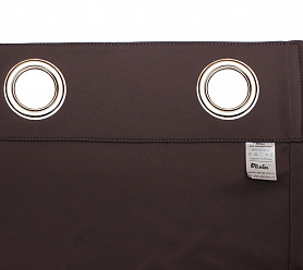 Шторы Премиум коричневые на люверсах блэкаут