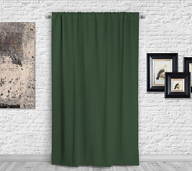 Шторы Премиум темно-зеленые на кулиске блэкаут
