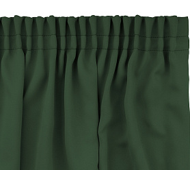 Шторы Премиум темно-зеленые на тесьме блэкаут