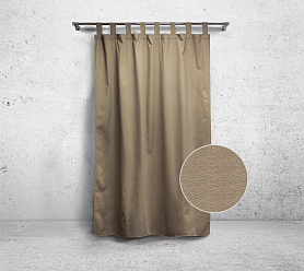 Шторы Стандарт бежевые на петлях на липучках в спальню и гостиную